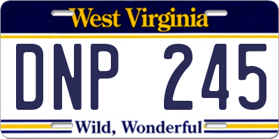 WV license plate DNP245