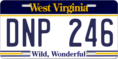 WV license plate DNP246