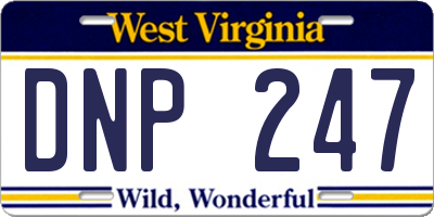 WV license plate DNP247