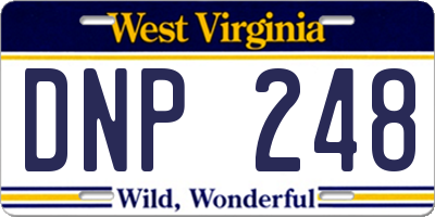 WV license plate DNP248