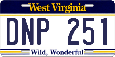 WV license plate DNP251