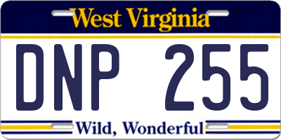 WV license plate DNP255
