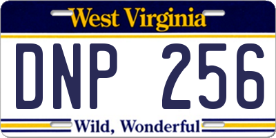 WV license plate DNP256