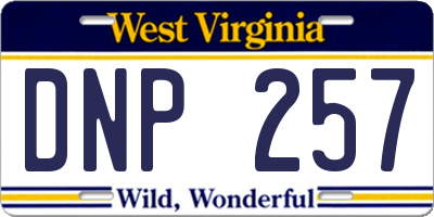 WV license plate DNP257