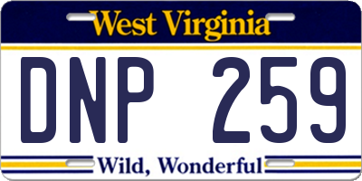 WV license plate DNP259