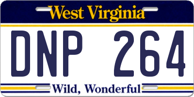 WV license plate DNP264