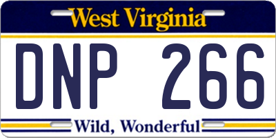 WV license plate DNP266