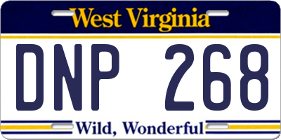 WV license plate DNP268