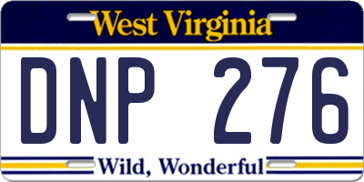 WV license plate DNP276