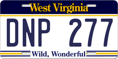 WV license plate DNP277