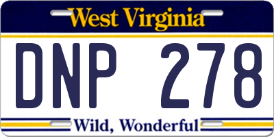 WV license plate DNP278