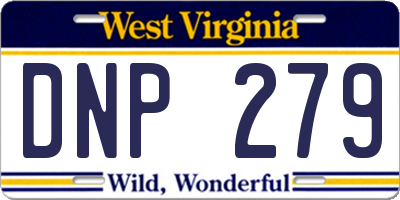 WV license plate DNP279