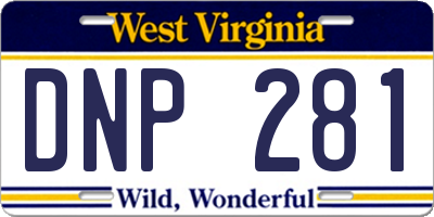 WV license plate DNP281
