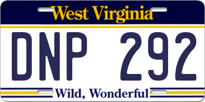 WV license plate DNP292