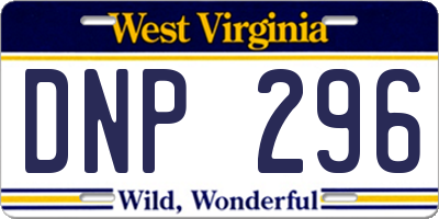 WV license plate DNP296