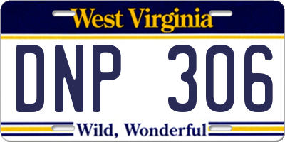 WV license plate DNP306