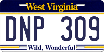 WV license plate DNP309