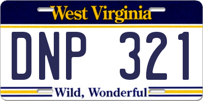 WV license plate DNP321