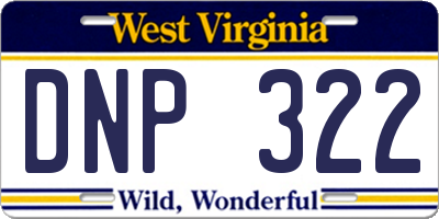 WV license plate DNP322