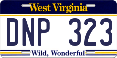 WV license plate DNP323