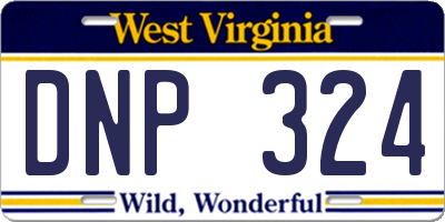 WV license plate DNP324