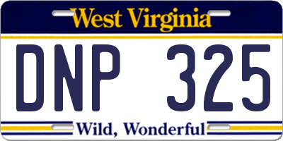 WV license plate DNP325