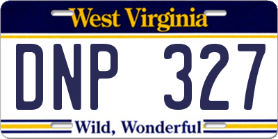 WV license plate DNP327