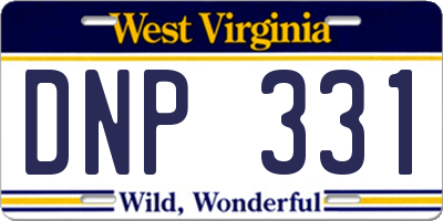 WV license plate DNP331