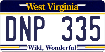 WV license plate DNP335