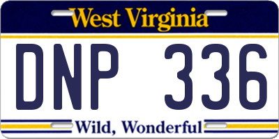 WV license plate DNP336