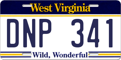 WV license plate DNP341