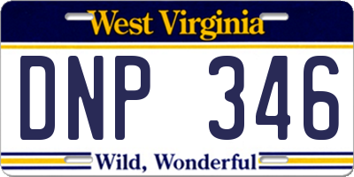 WV license plate DNP346
