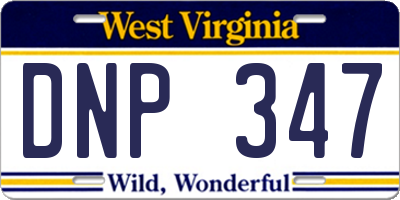 WV license plate DNP347