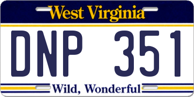 WV license plate DNP351