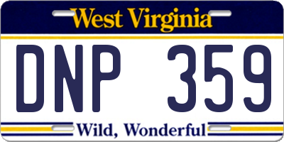 WV license plate DNP359