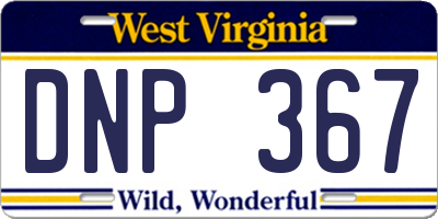 WV license plate DNP367