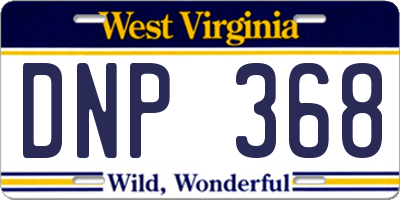 WV license plate DNP368