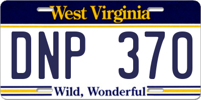 WV license plate DNP370