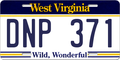 WV license plate DNP371