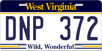 WV license plate DNP372