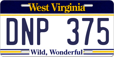 WV license plate DNP375