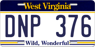 WV license plate DNP376