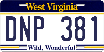 WV license plate DNP381