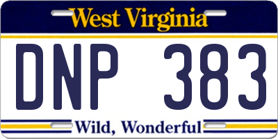 WV license plate DNP383