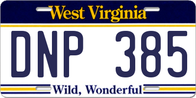 WV license plate DNP385