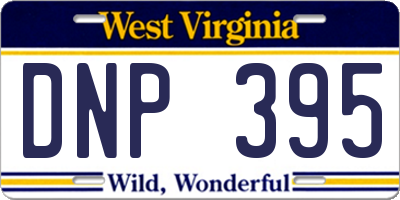 WV license plate DNP395