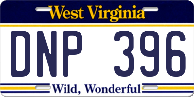 WV license plate DNP396