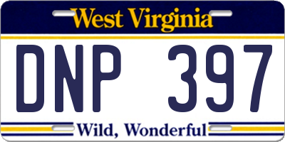 WV license plate DNP397