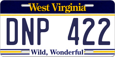 WV license plate DNP422