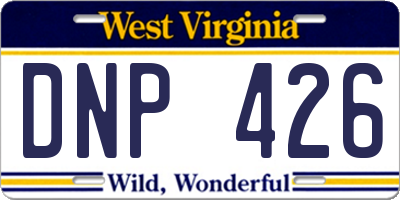WV license plate DNP426